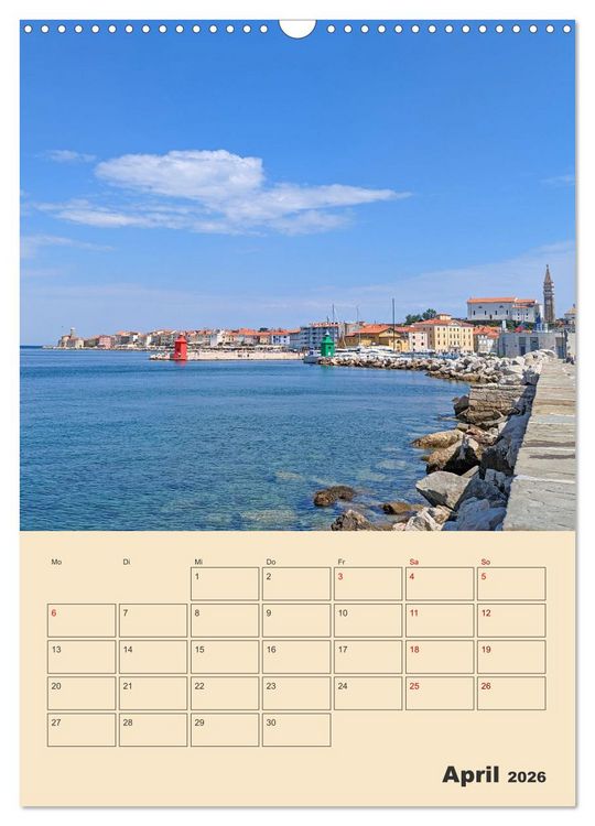 Produktbild: Piran, Sloweniens Perle am Mittelmeer (Wandkalender 2026 DIN A3 hoch), CALVENDO Monatskalender