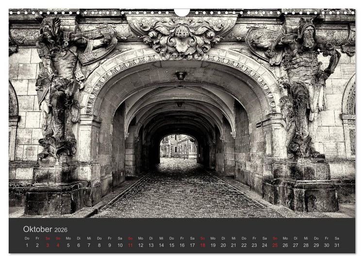 Produktbild: Dresden Schwarz Weiss 2026 (Wandkalender 2026 DIN A3 quer), CALVENDO Monatskalender
