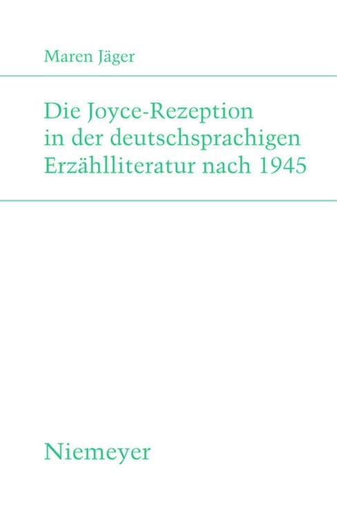 Produktbild: Die Joyce-Rezeption in der deutschsprachigen Erz&auml;hlliteratur nach 1945