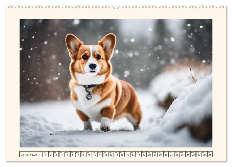 Produktbild: Welsh Corgi Pembroke (High Quality Premium Wall Calendar 2026 DIN A2 landscape),CALVENDO 12 Month Wall Calendar
