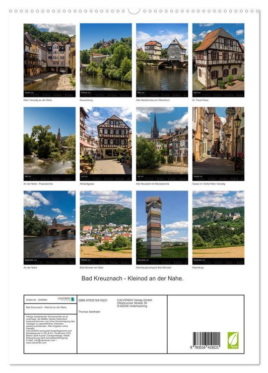 Produktbild: Bad Kreuznach - Kleinod an der Nahe. (hochwertiger Premium Wandkalender 2026 DIN A2 hoch), Kunstdruck in Hochglanz