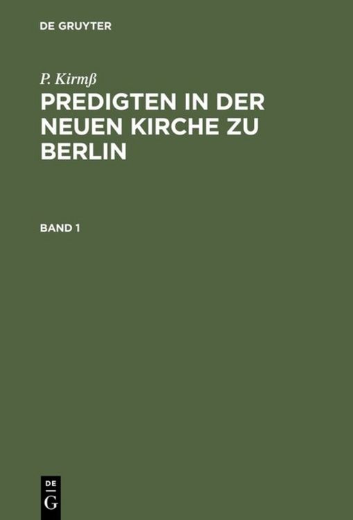 Produktbild: Predigten in der Neuen Kirche zu Berlin. Band 1