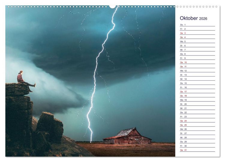 Produktbild: Faszination Blitze beeindruckende Fotos (Wandkalender 2026 DIN A2 quer), CALVENDO Monatskalender