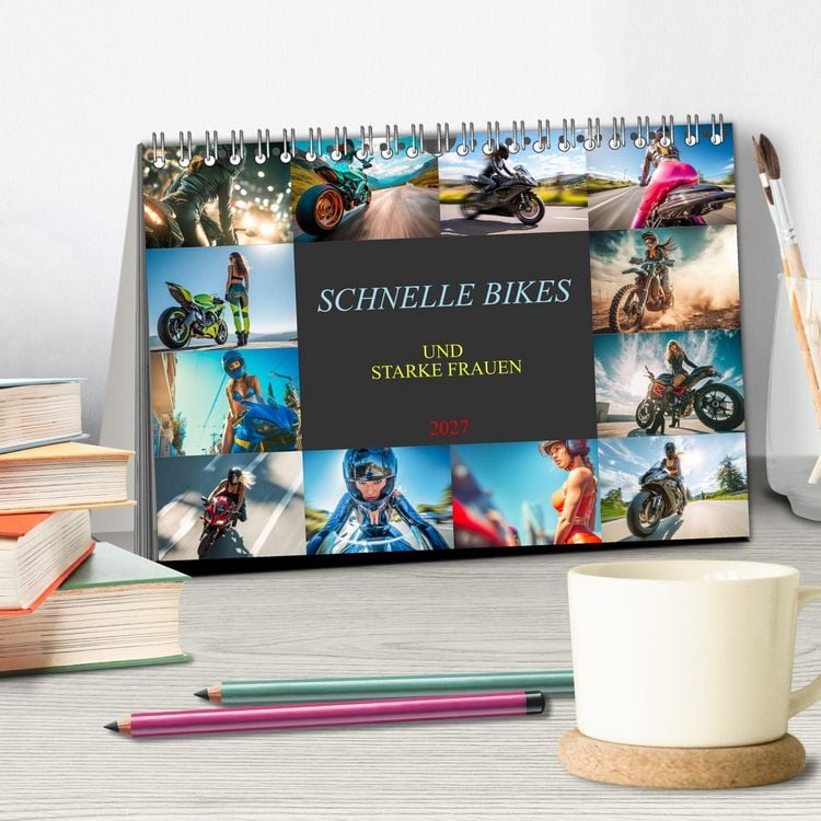 Produktbild: Schnelle Bikes und Starke Frauen (Tischkalender 2027 DIN A5 quer), CALVENDO Monatskalender