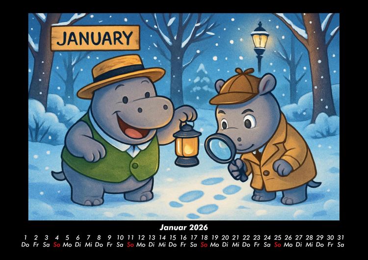 Produktbild: Sash & Sashito - Detektivmission durchs Jahr 2026 Fotokalender DIN A3