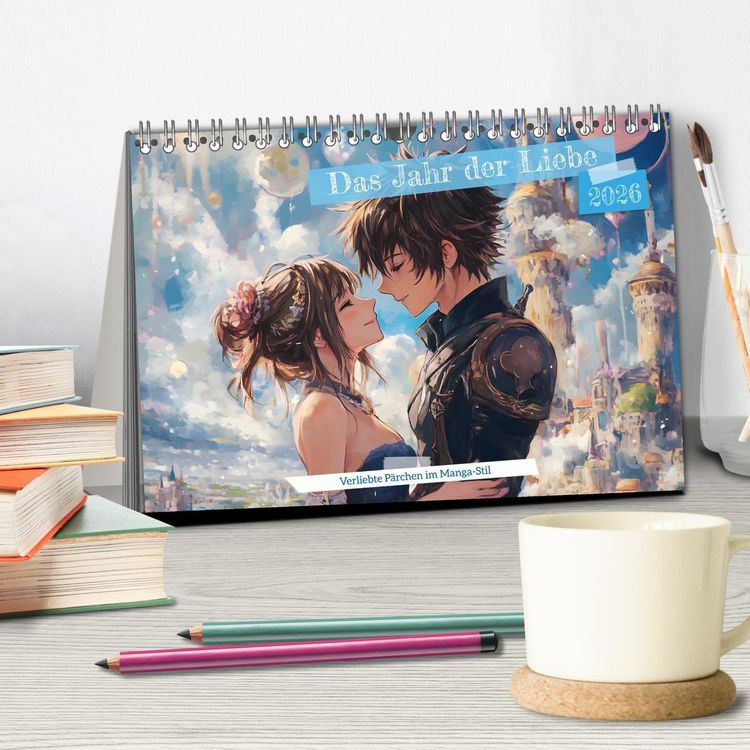 Produktbild: Das Jahr der Liebe: Verliebte P&auml;rchen im Manga-Stil (Tischkalender 2026 DIN A5 quer), CALVENDO Monatskalender