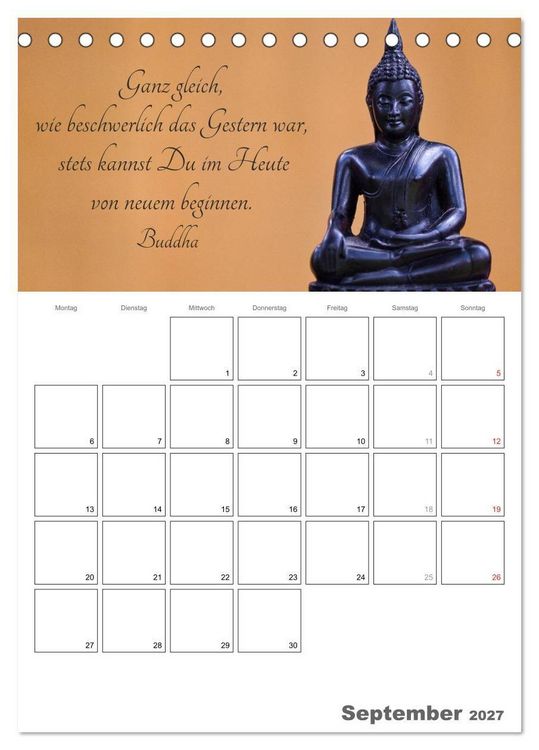Produktbild: Harmonie und Freude Buddhistische Weisheiten 2027 (Tischkalender 2027 DIN A5 hoch), CALVENDO Monatskalender