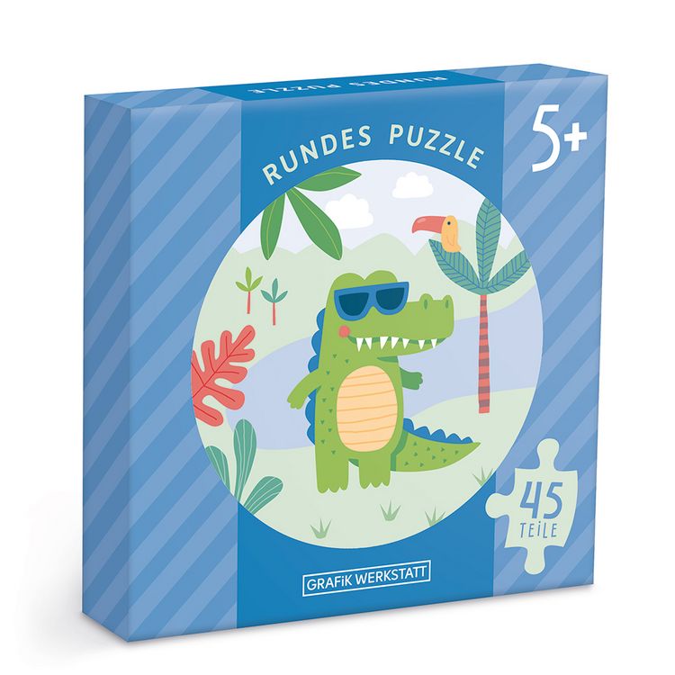 Produktbild: Rundes Puzzle Krokodil