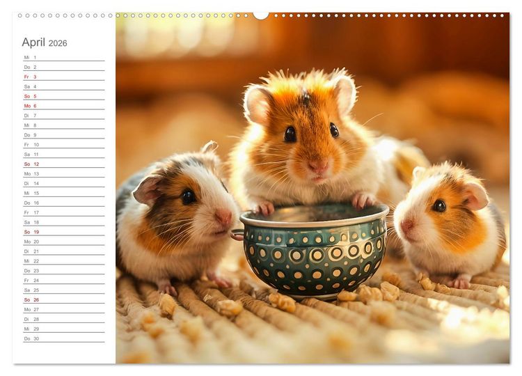 Produktbild: Hamsterhausen - Ein Hamster und seine tierischen Freunde (Wandkalender 2026 DIN A2 quer), CALVENDO Monatskalender