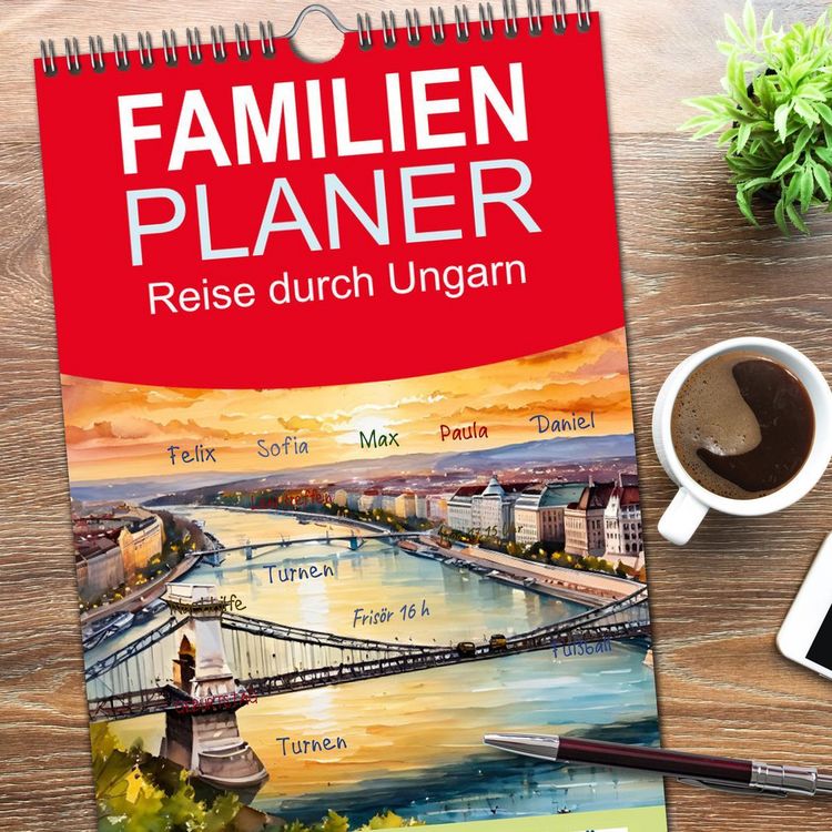 Produktbild: Familienplaner 2026 - Reise durch Ungarn mit 5 Spalten (Wandkalender, 21 x 45 cm) CALVENDO