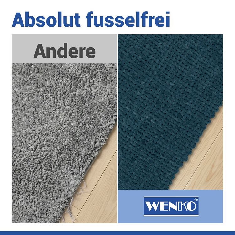 Produktbild: Badteppich Mod. Covelo Dunkelblau, 50 x 80 cm, rutschfest und waschbar bis 30 &deg;C