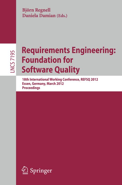 Produktbild: Requirements Engineering: Foundation for Software Quality