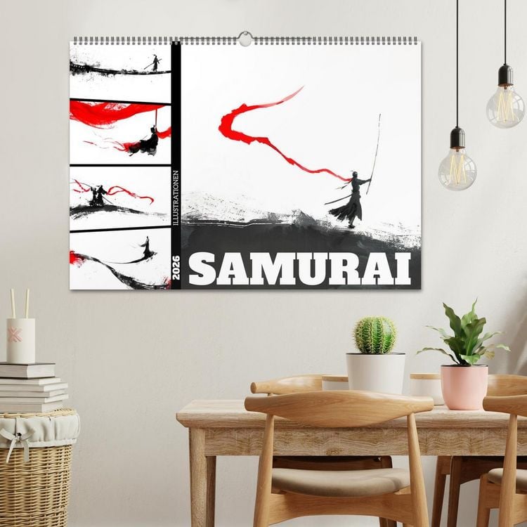 Produktbild: Samurai Illustrationen (Wandkalender 2026 DIN A2 quer), CALVENDO Monatskalender