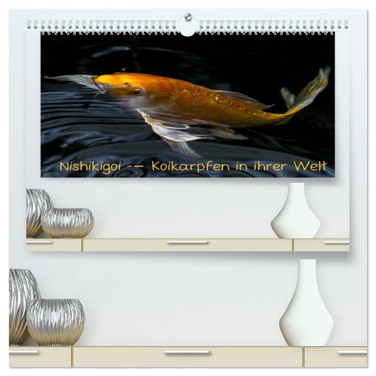 Produktbild: Nishikigoi &ndash; Koikarpfen in ihrer Welt (hochwertiger Premium Wandkalender 2026 DIN A2 quer), Kunstdruck in Hochglanz