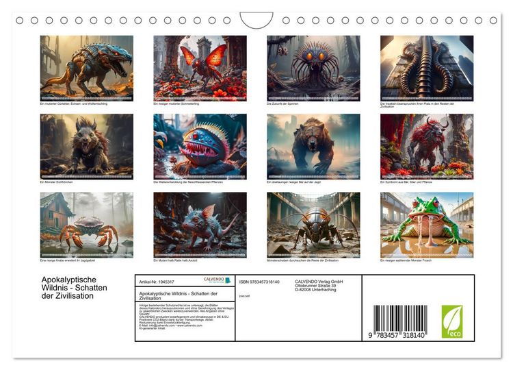 Produktbild: Apokalyptische Wildnis - Schatten der Zivilisation (Wandkalender 2026 DIN A4 quer), CALVENDO Monatskalender