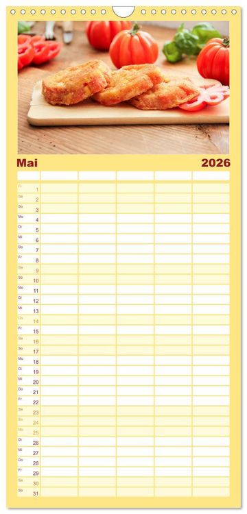 Produktbild: Familienplaner 2026 - Alte Historische Tomaten mit 5 Spalten (Wandkalender, 21 x 45 cm) CALVENDO