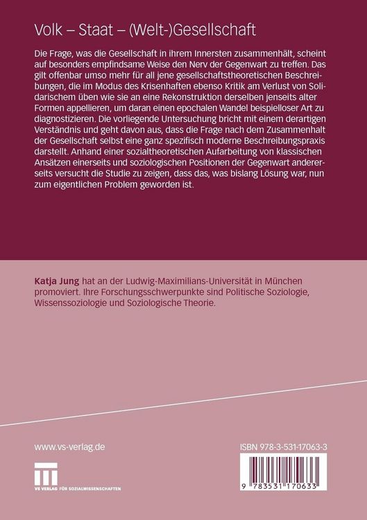 Produktbild: Volk - Staat - (Welt-)Gesellschaft