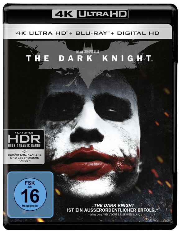 Produktbild: The Dark Knight (4K Ultra HD) (+ 2 Blu-rays)