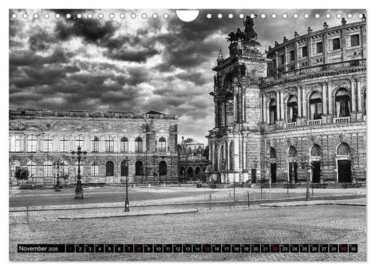 Produktbild: Dresden Faszination Schwarz Weiss (Wandkalender 2026 DIN A4 quer), CALVENDO Monatskalender