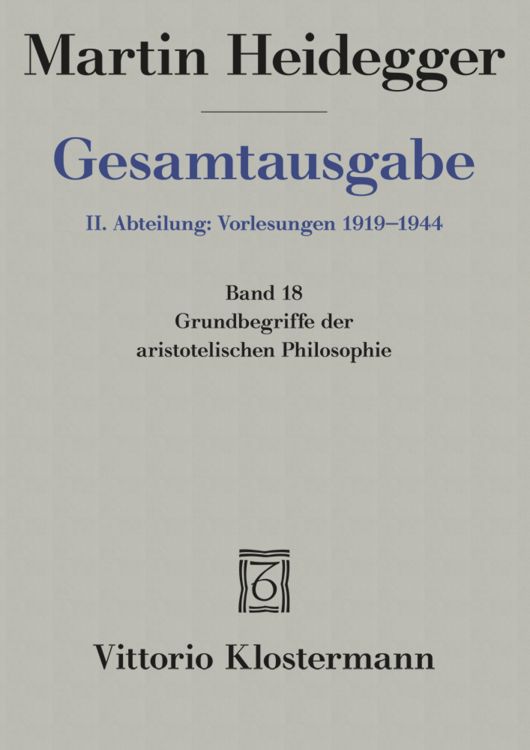 Produktbild: Grundbegriffe der aristotelischen Philosophie (Sommersemester 1924)