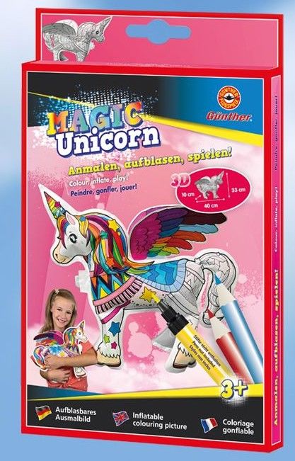 Produktbild: Paul G&uuml;nther 1592 - MAGIC UNICORN, Aufblasbares Ausmalbild, Anmalen, aufblasen, spielen!