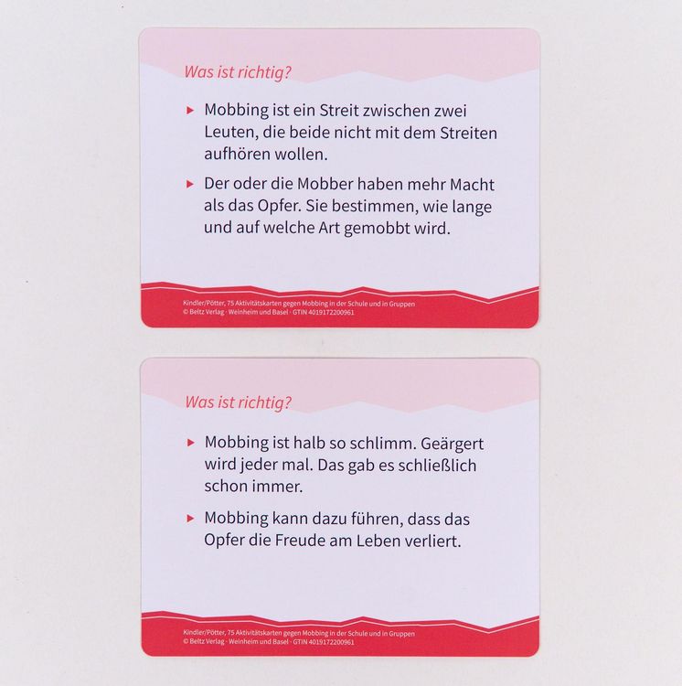 Produktbild: 75 Aktivit&auml;tskarten gegen Mobbing in der Schule und in Gruppen