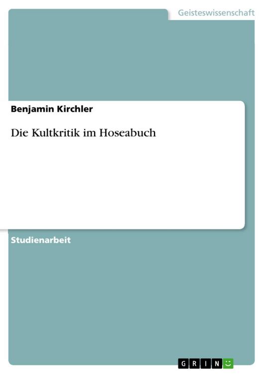 Produktbild: Die Kultkritik im Hoseabuch