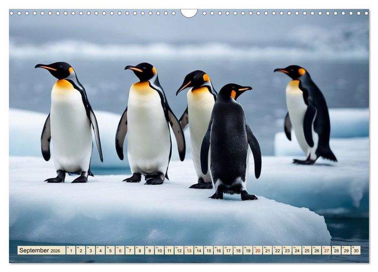 Produktbild: Kaiserpinguine - bezaubernde Fracktr&auml;ger (Wandkalender 2026 DIN A3 quer), CALVENDO Monatskalender