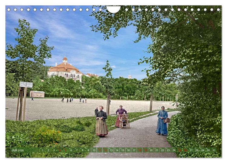 Produktbild: Historisches Aschersleben um 1900 &ndash; Kolorierte Schwarzwei&szlig;fotos (Wandkalender 2026 DIN A4 quer), CALVENDO Monatskalender