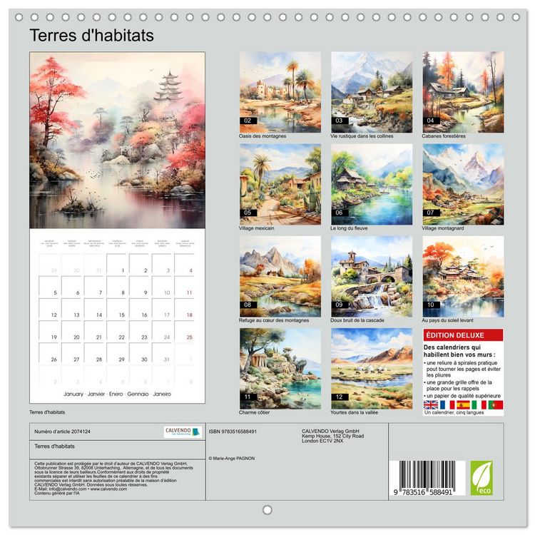 Produktbild: Terres d'habitats (Calendrier mural carr&eacute; 2026 30x30 cm) Calendrier double avec une page pour vos prises de notes