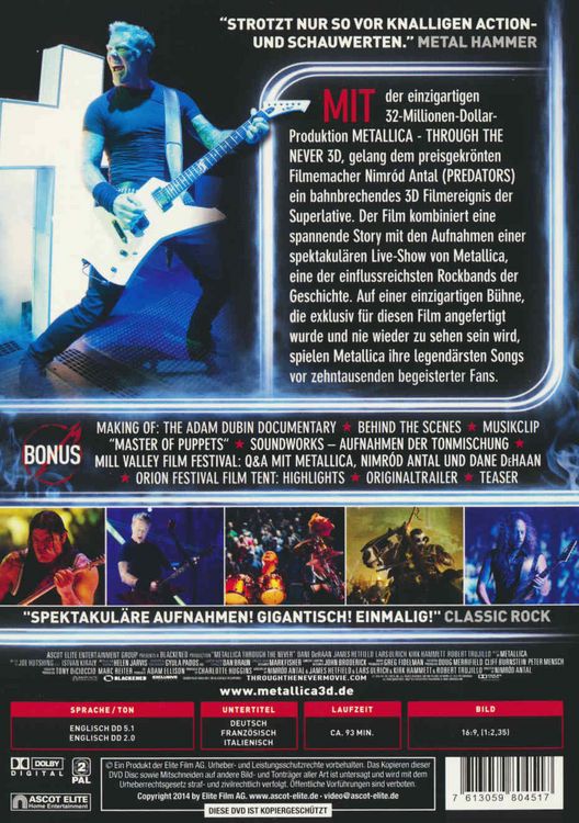 Produktbild: Metallica - Through The Never [2 DVDs]