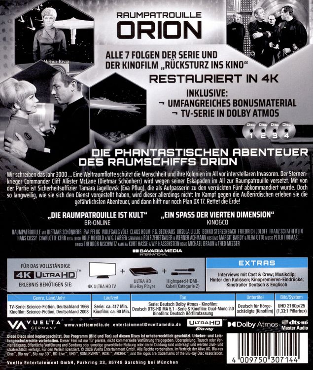 Produktbild: Raumpatrouille Orion - Remastered 4-Disc-Edition (4 4K Ultra HD)