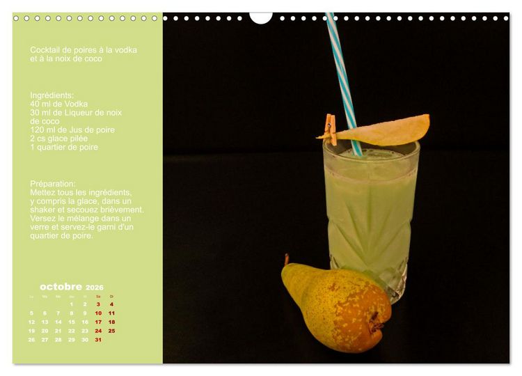 Produktbild: Cocktails de vodka Fascination (Calendrier mural 2026 DIN A3 vertical), CALVENDO calendrier mensuel