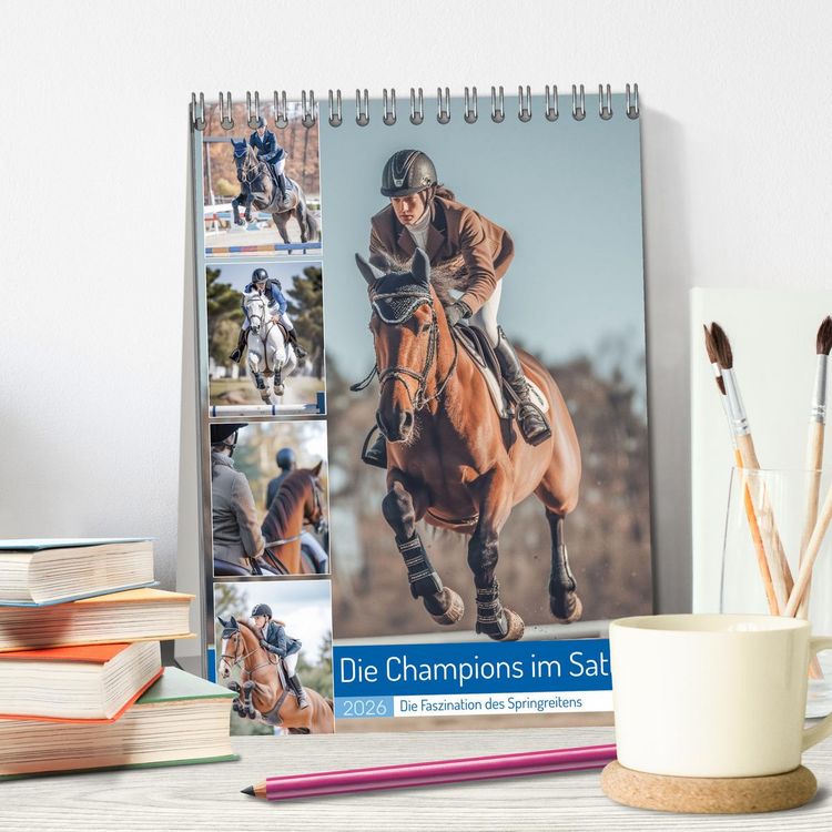 Produktbild: Die Champions im Sattel (Tischkalender 2026 DIN A5 hoch), CALVENDO Monatskalender