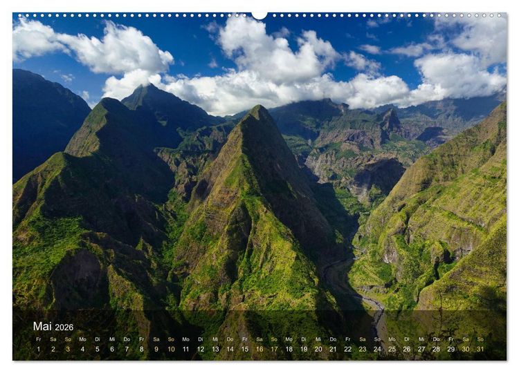 Produktbild: La Reunion - Traumhafte K&uuml;sten und Hochgebirge (hochwertiger Premium Wandkalender 2026 DIN A2 quer), Kunstdruck in Hochglanz