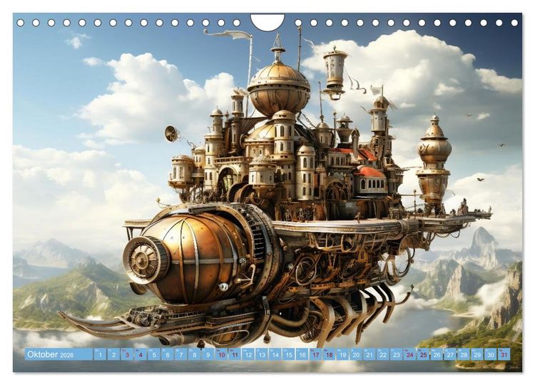 Produktbild: Steampunk Domizile (Wandkalender 2026 DIN A4 quer), CALVENDO Monatskalender