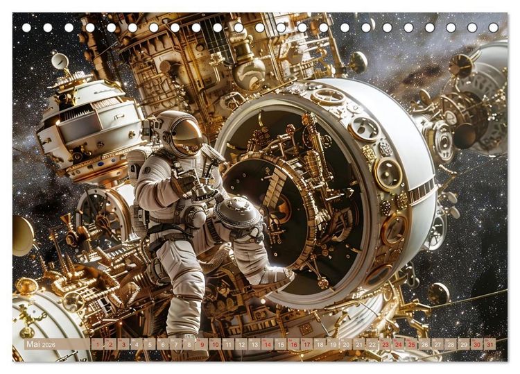 Produktbild: Steampunk im Weltall (Tischkalender 2026 DIN A5 quer), CALVENDO Monatskalender