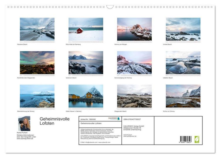 Produktbild: Geheimnisvolle Lofoten (Wandkalender 2026 DIN A2 quer), CALVENDO Monatskalender