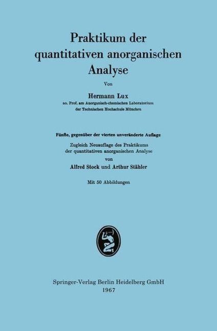 Produktbild: Praktikum der quantitativen anorganischen Analyse