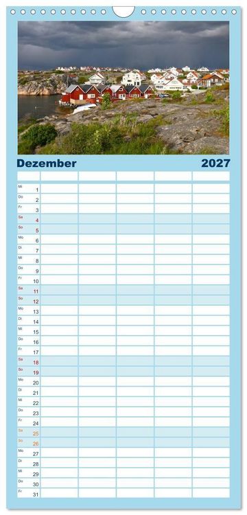 Produktbild: Familienplaner 2027 - Unterwegs in Schweden mit 5 Spalten (Wandkalender, 21 x 45 cm) CALVENDO