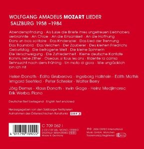 Produktbild: Mozart-Lieder:Salzburg 1958-1984