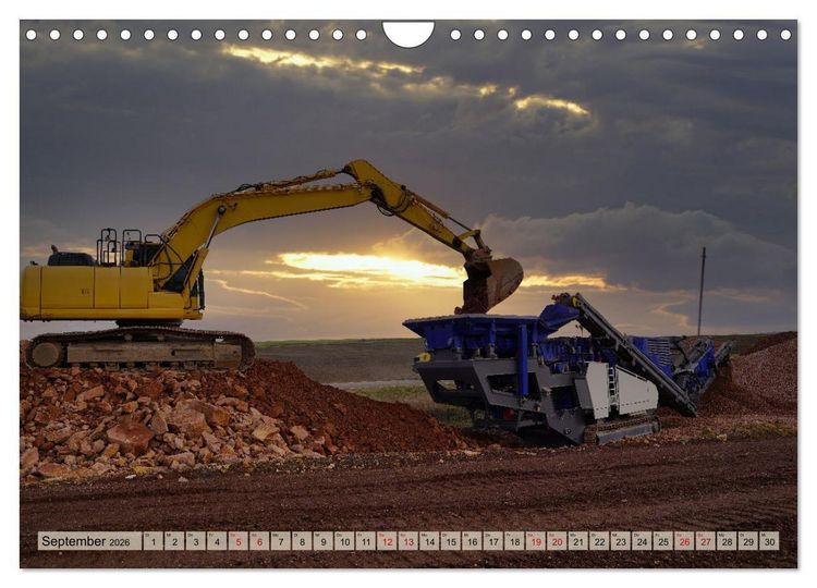 Produktbild: Bagger im Einsatz (Wandkalender 2026 DIN A4 quer), CALVENDO Monatskalender