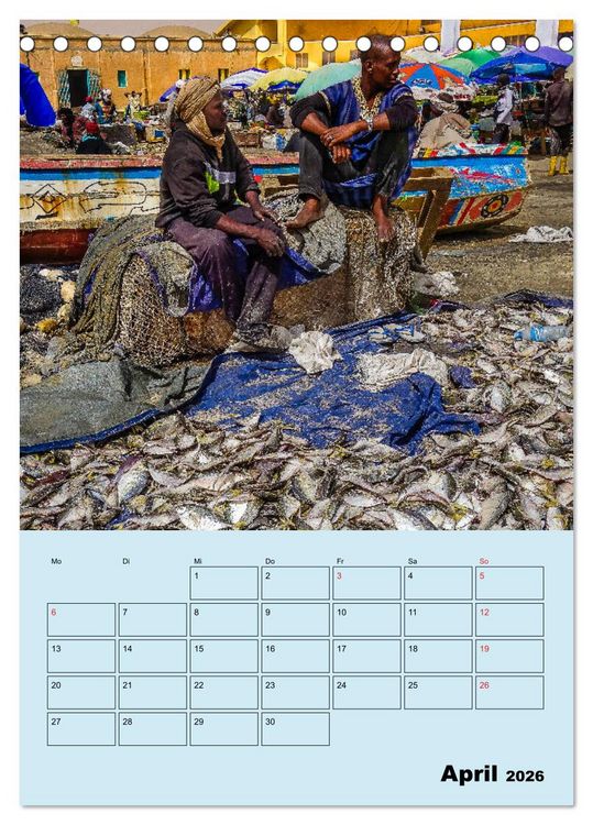 Produktbild: Lebendiges Westafrika - Mauretanien, Senegal, Guinea, Bissau (Tischkalender 2026 DIN A5 hoch), CALVENDO Monatskalender