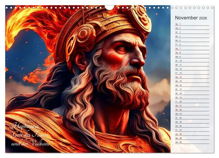 Produktbild: Die Unsterblichen - Griechische KI-G&ouml;ttinnen und KI-G&ouml;tter (Wandkalender 2026 DIN A3 quer), CALVENDO Monatskalender
