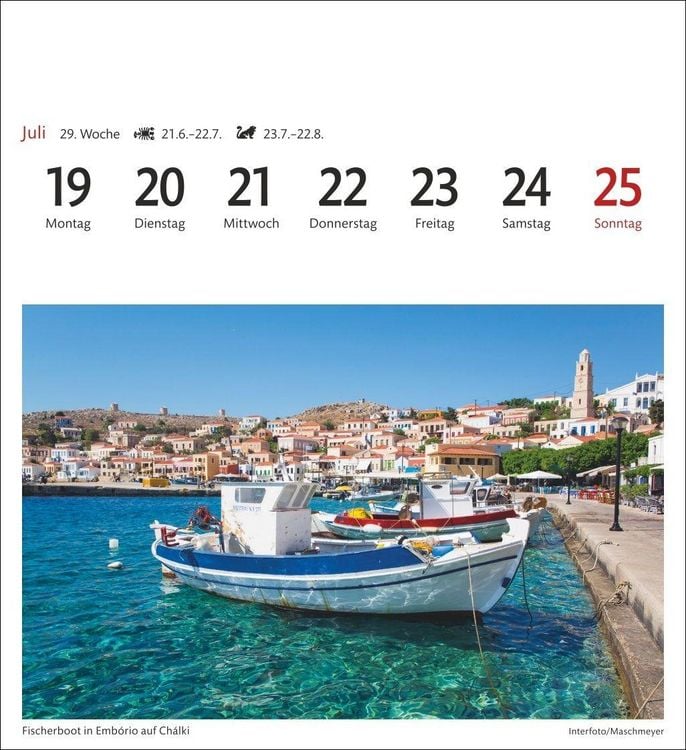 Produktbild: Griechische Inseln Sehnsuchtskalender 2027 - Wochenkalender mit 53 Postkarten