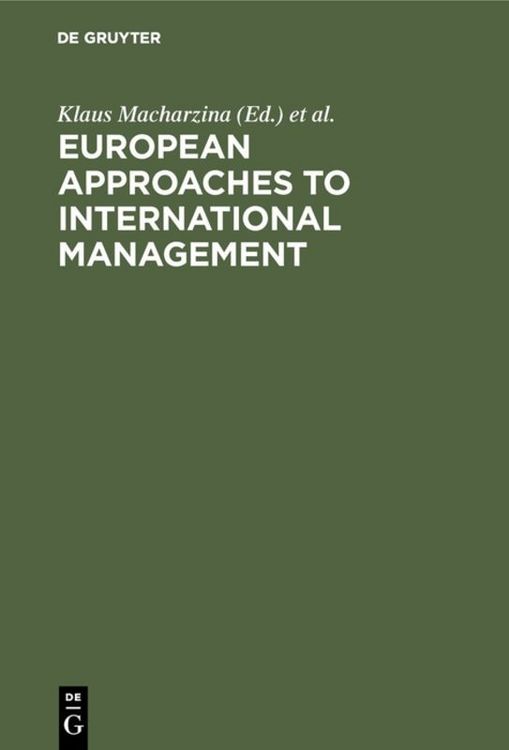 Produktbild: European Approaches to International Management