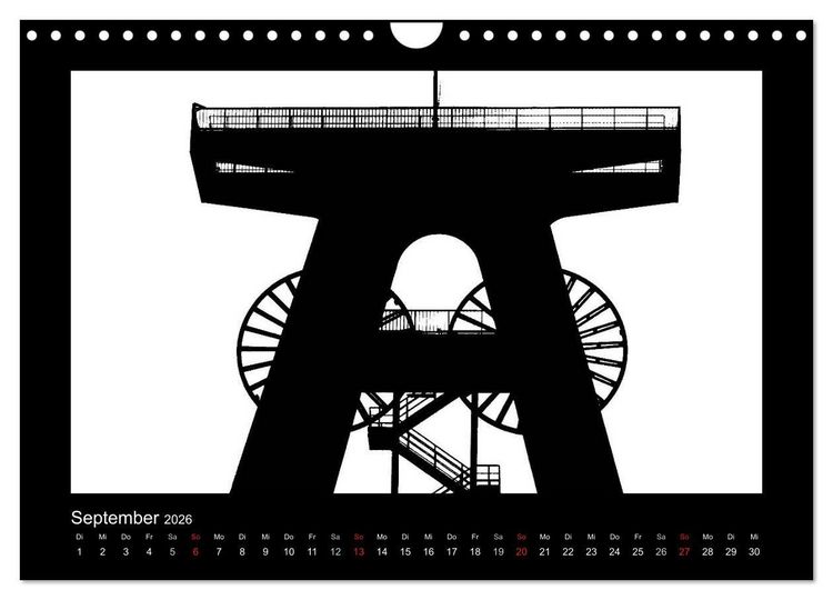 Produktbild: Ruhrpott und Niederrhein in Schwarzwei&szlig; (Wandkalender 2026 DIN A4 quer), CALVENDO Monatskalender
