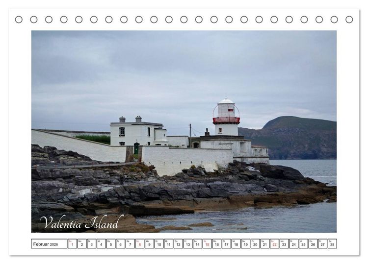 Produktbild: Irische Leuchtt&uuml;rme - Leuchtfeuer entlang Irlands wilder K&uuml;ste (Tischkalender 2026 DIN A5 quer), CALVENDO Monatskalender