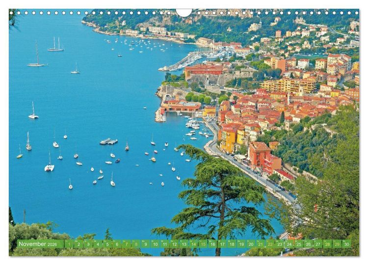 Produktbild: Lebendige Cote d'Azur: Die azurblaue K&uuml;ste (Wandkalender 2026 DIN A3 quer), CALVENDO Monatskalender