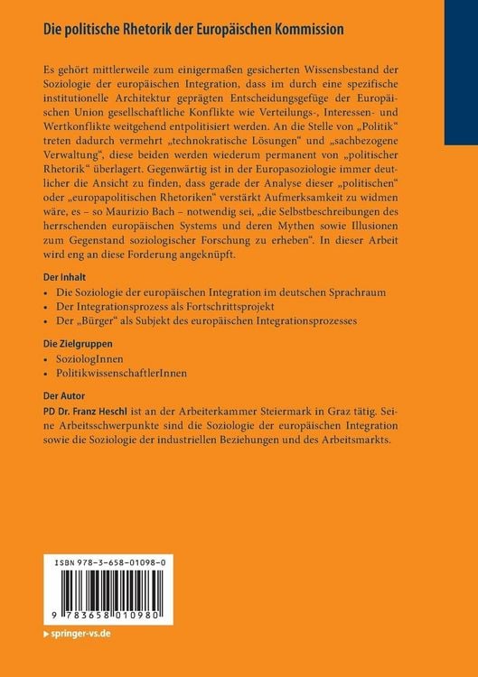 Produktbild: Die politische Rhetorik der Europ&auml;ischen Kommission